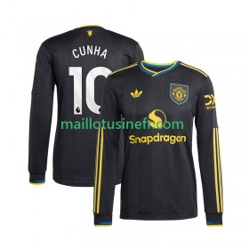 Maillot de Foot Manchester United Matheus Cunha 10 Troisième 2025-26 Manches Longues